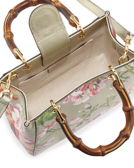 gucci bamboo shopper mini blooms crossbody bag|Gucci bamboo bag 1947.